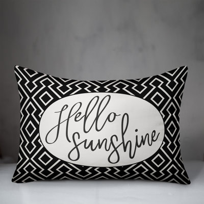 Hello Sunshine Outdoor Rectangular HELLO SUNSHINE Pillow | Word pillow